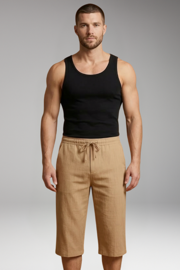 Men's Shorts with Elastic Drawstring Waistband for Everyday Wear