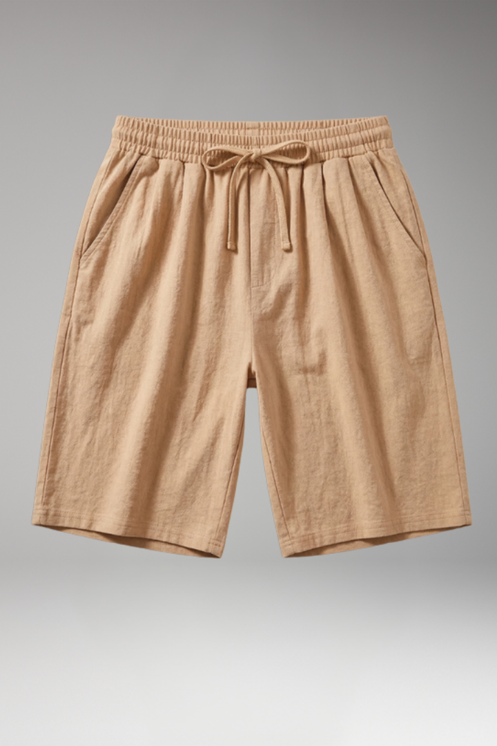 Men's Shorts with Elastic Waistband Drawstring Closure for Casual Wear