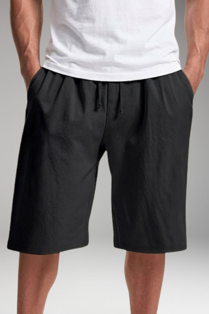 Men's Shorts with Elastic Waistband Drawstring Closure for Casual Wear