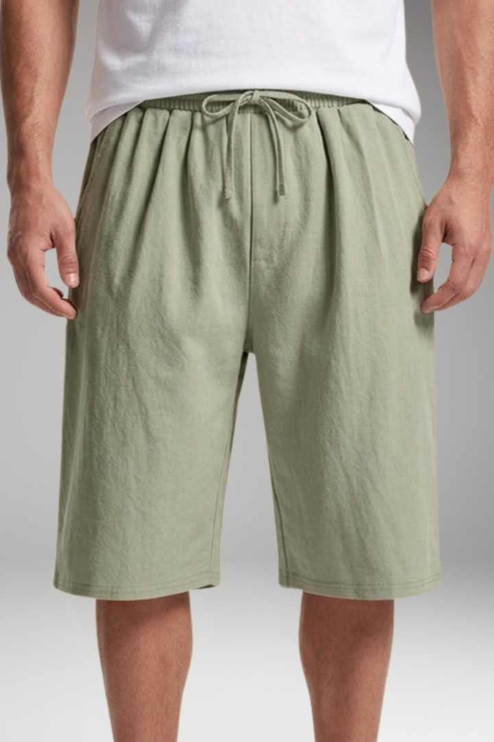 Men's Shorts with Elastic Waistband Drawstring Closure for Casual Wear