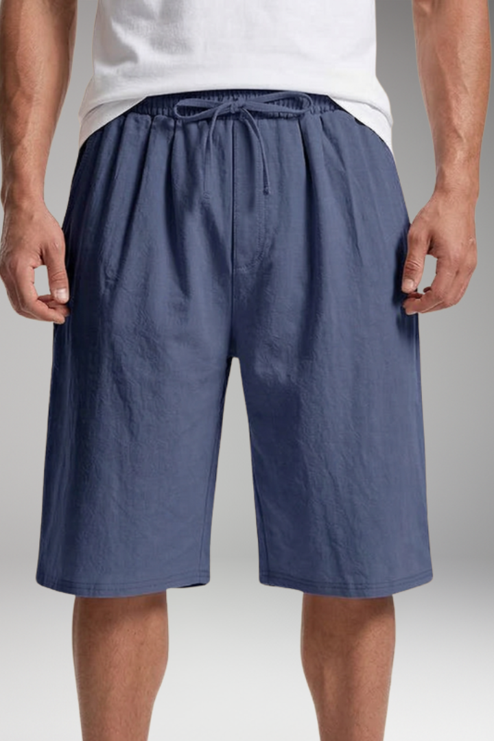 Men's Shorts with Elastic Waistband Drawstring Closure for Casual Wear