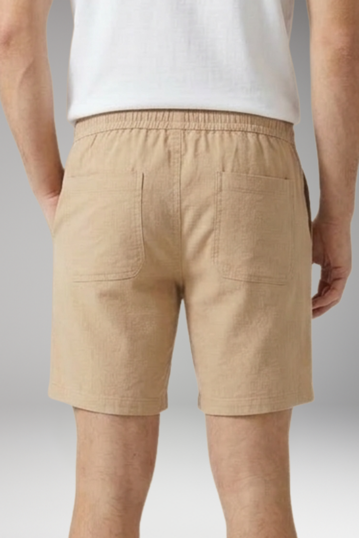 Men's Shorts with Elastic Waistband Drawstring Closure for Casual Wear