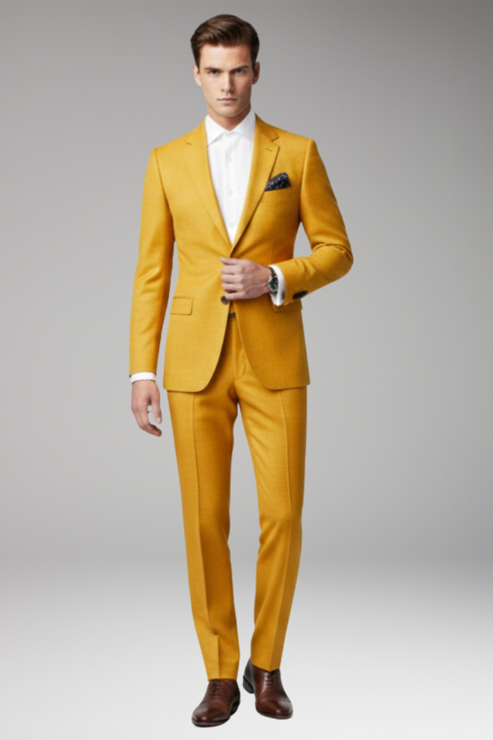 Men's Suit with Slim Fit and Peak Lapels