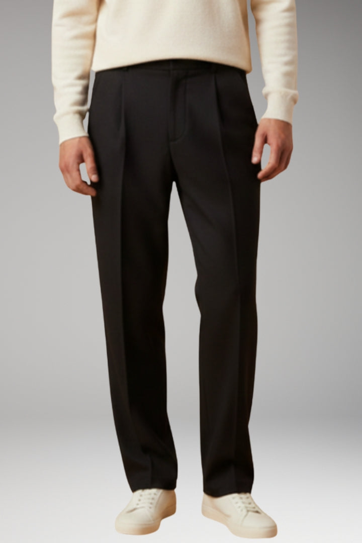Men's Summer Trousers with Wide-Leg and Elastic Waistband