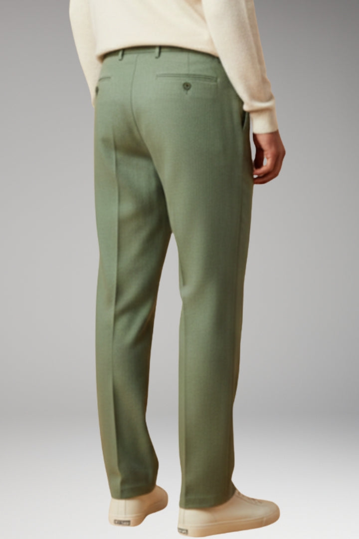 Men's Summer Trousers with Wide-Leg and Elastic Waistband