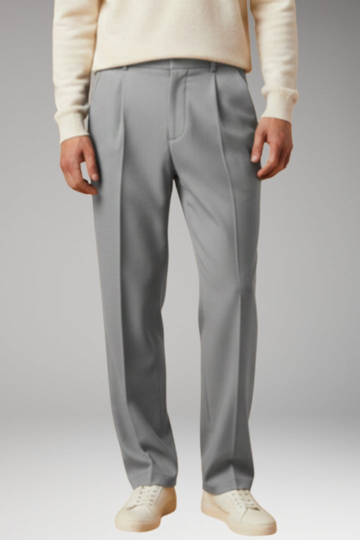 Men's Summer Trousers with Wide-Leg and Elastic Waistband