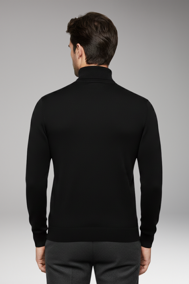 Men's Sweater with Turtleneck and Long Sleeves