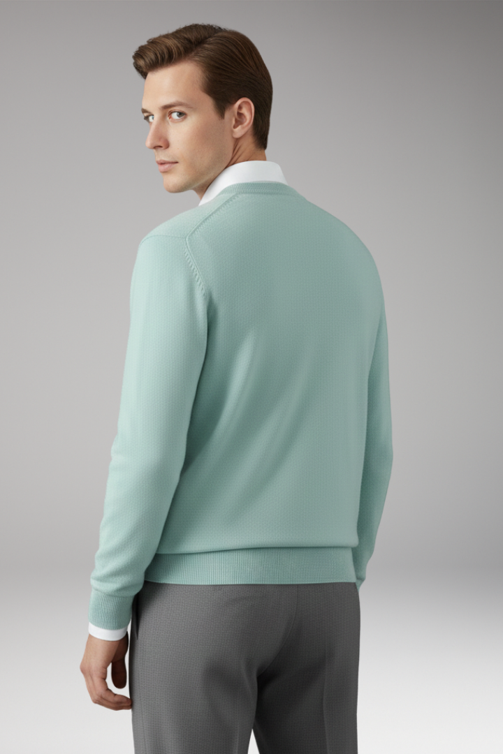 Men's Sweater with V Neck and Loose Fit