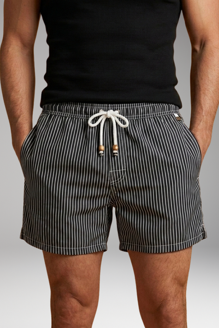Men's Swim Shorts with Elastic Waistband and Side Pockets