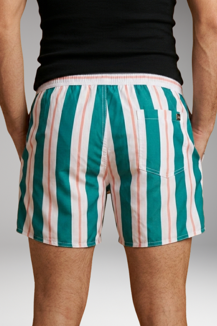Men's Swim Shorts with Elastic Waistband and Side Pockets