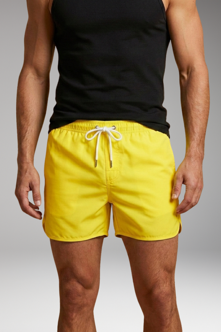Men's Swim Trunks with Modern Design and Elastic Waistband