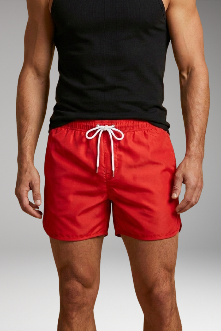 Men's Swim Trunks with Modern Design and Elastic Waistband