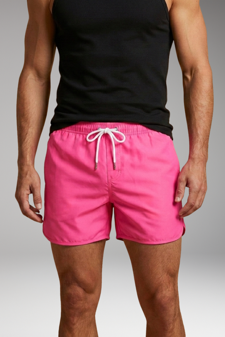 Men's Swim Trunks with Modern Design and Elastic Waistband