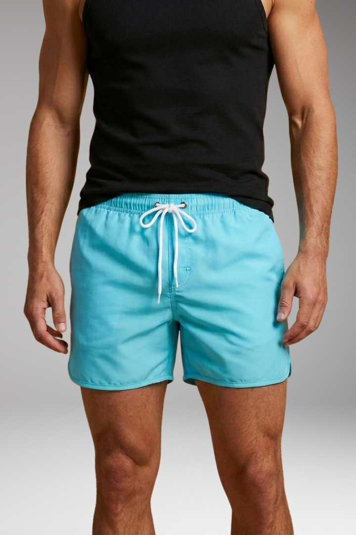 Men's Swim Trunks with Modern Design and Elastic Waistband