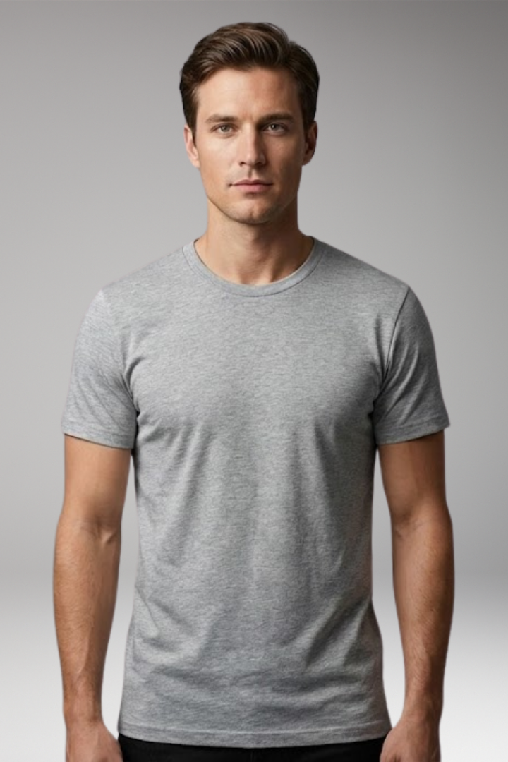 Men's T-Shirt with Crew Neck and Close-Fit Cut