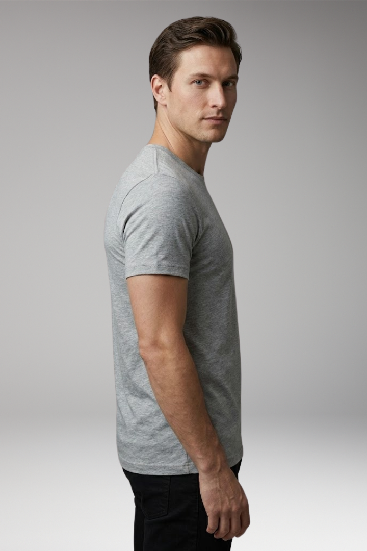 Men's T-Shirt with Crew Neck and Close-Fit Cut