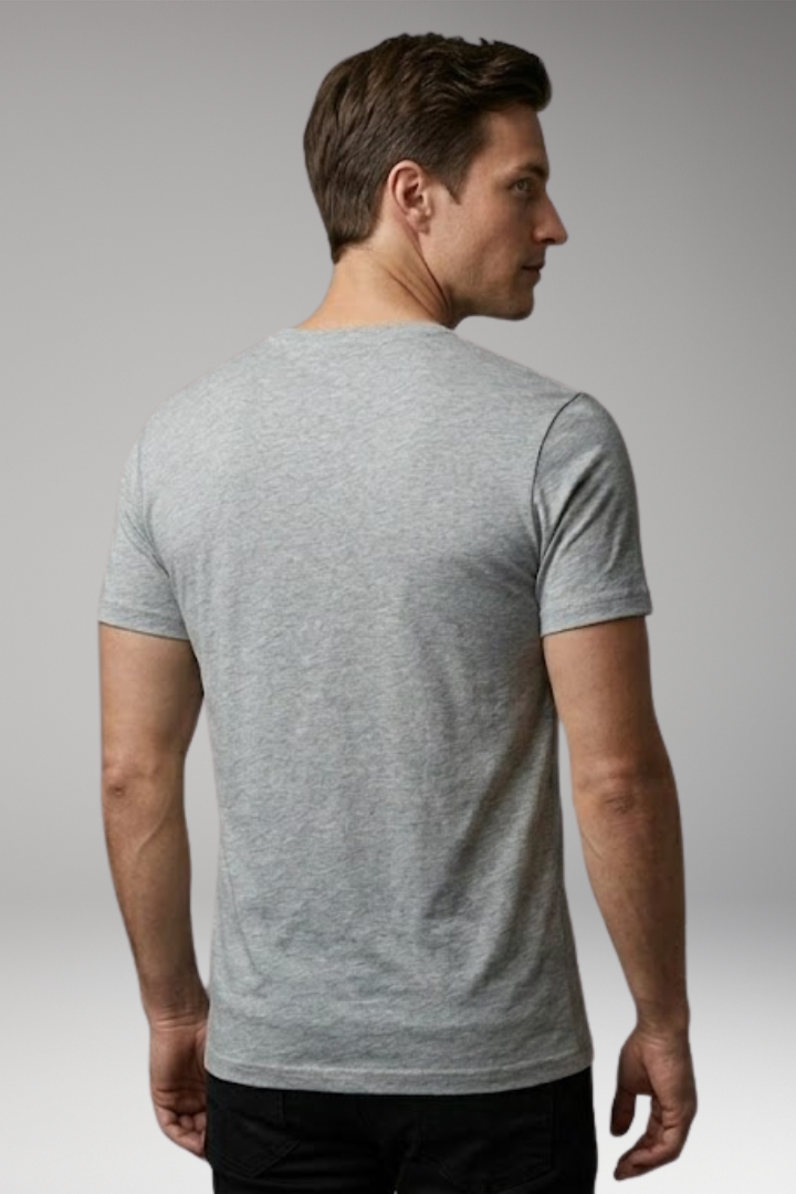 Men's T-Shirt with Crew Neck and Close-Fit Cut