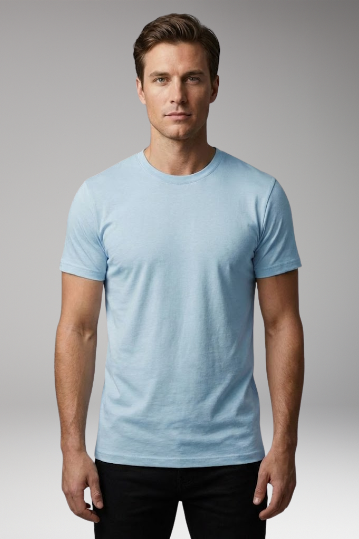 Men's T-Shirt with Crew Neck and Close-Fit Cut