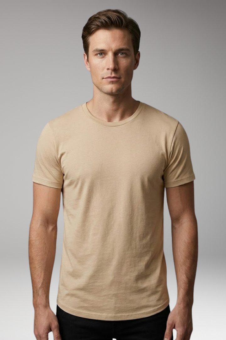 Men's T-Shirt with Crew Neck and Close-Fit Cut