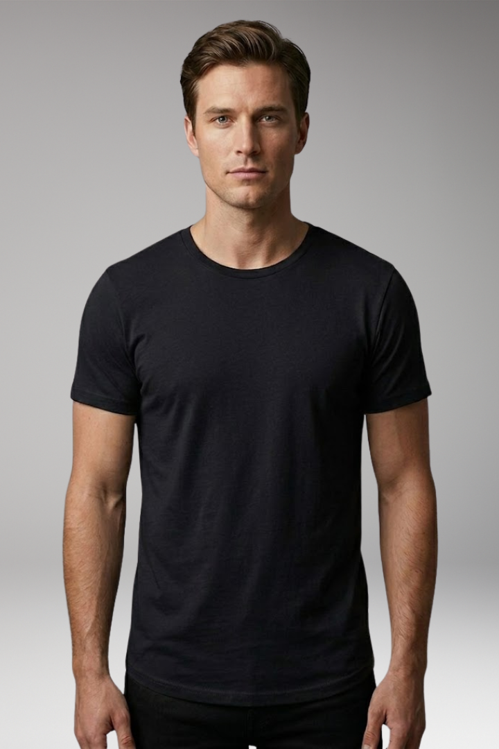 Men's T-Shirt with Crew Neck and Close-Fit Cut