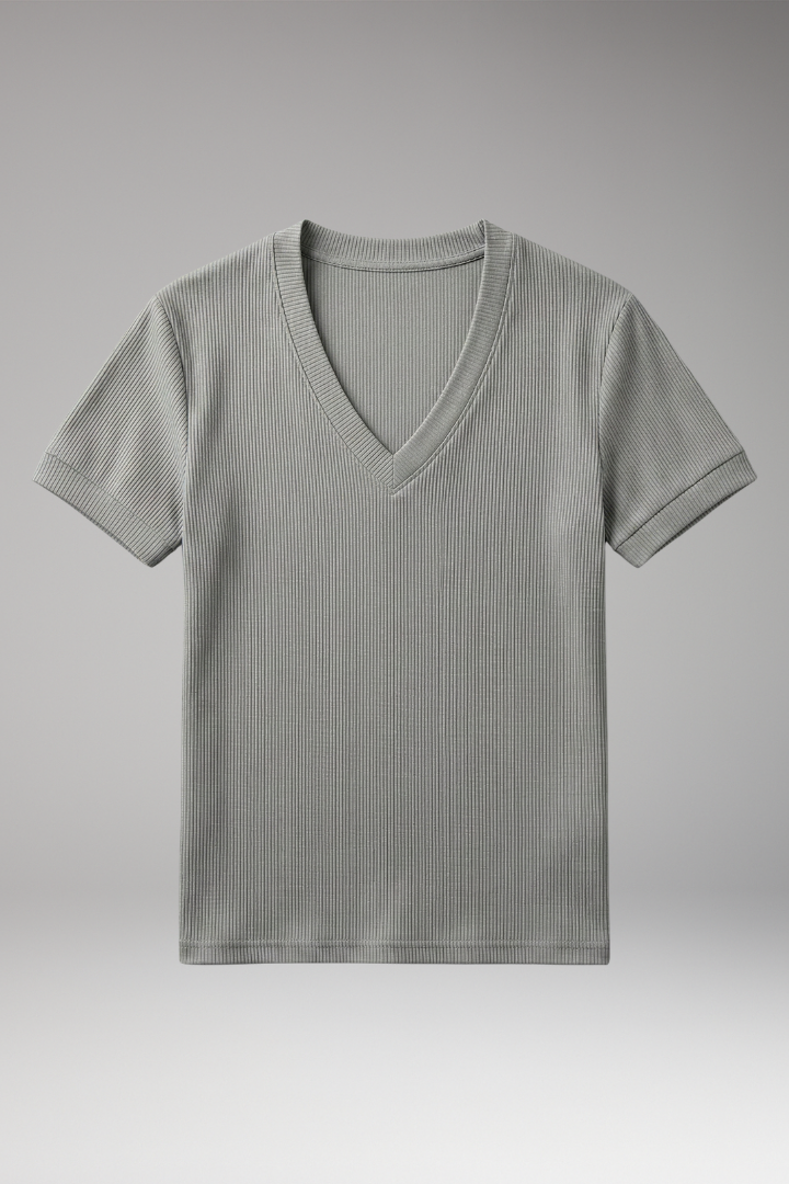 Men's T-shirt with V-Neck and Short Sleeves
