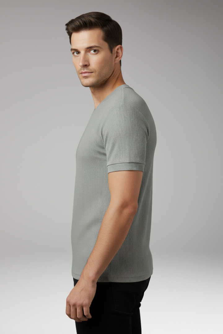 Men's T-shirt with V-Neck and Short Sleeves