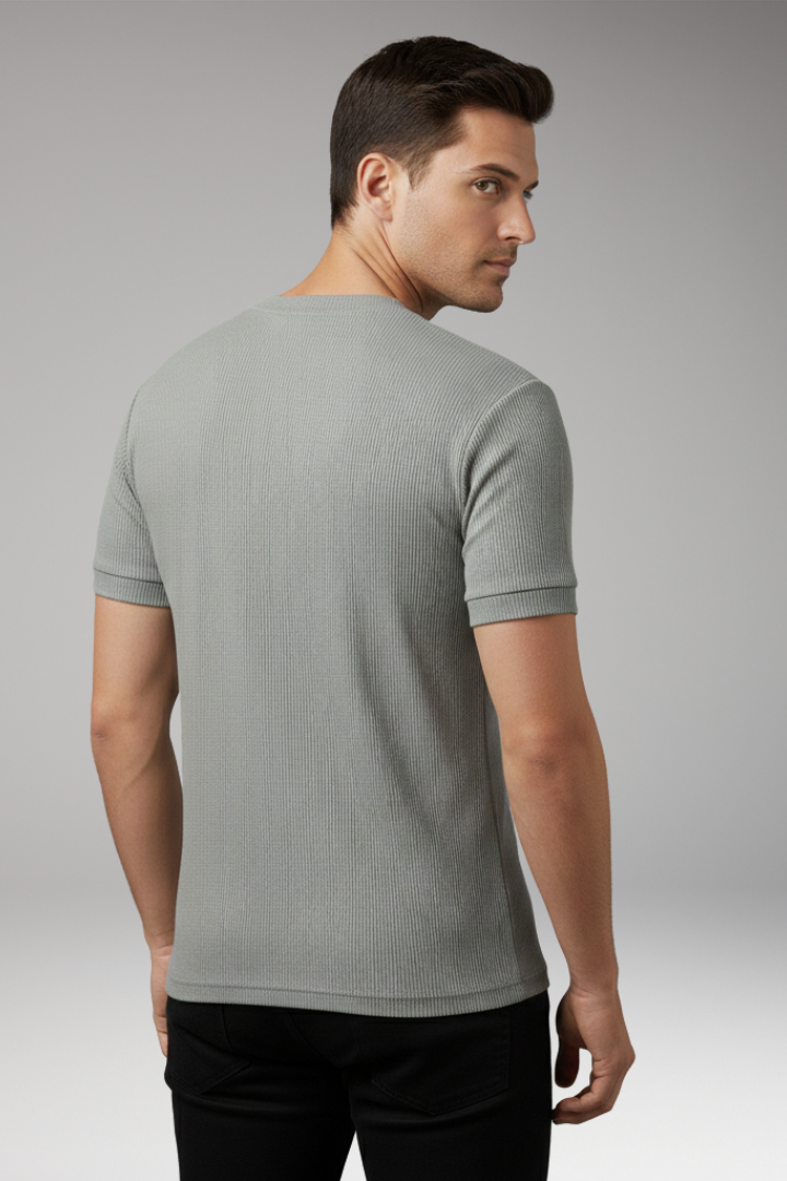 Men's T-shirt with V-Neck and Short Sleeves
