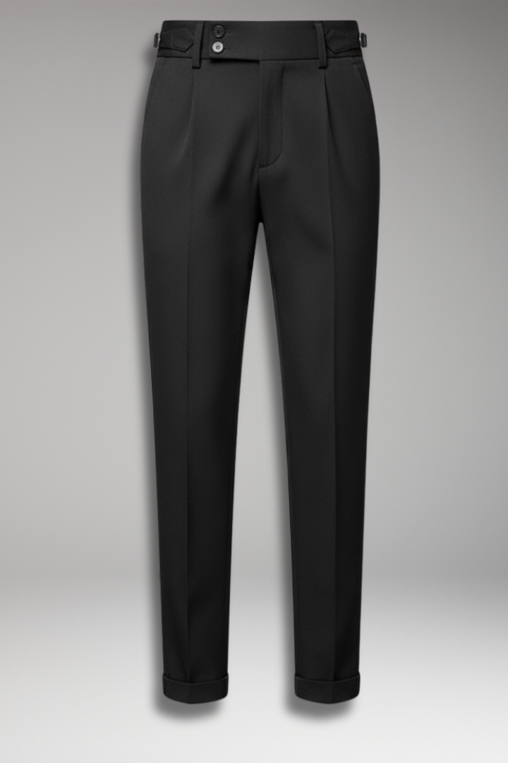 Men’s Trousers with Waist Tabs and Front Pleats