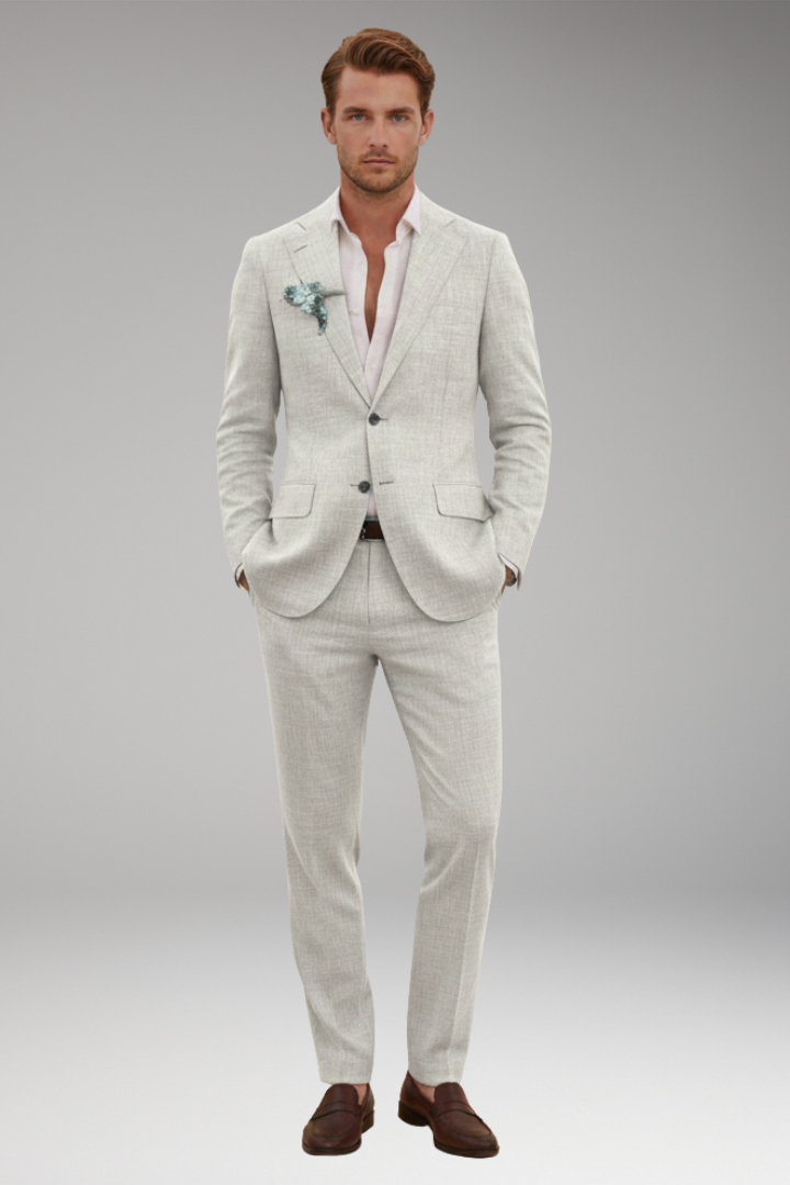 Men's Two-Piece Suit with Jacket and Trousers