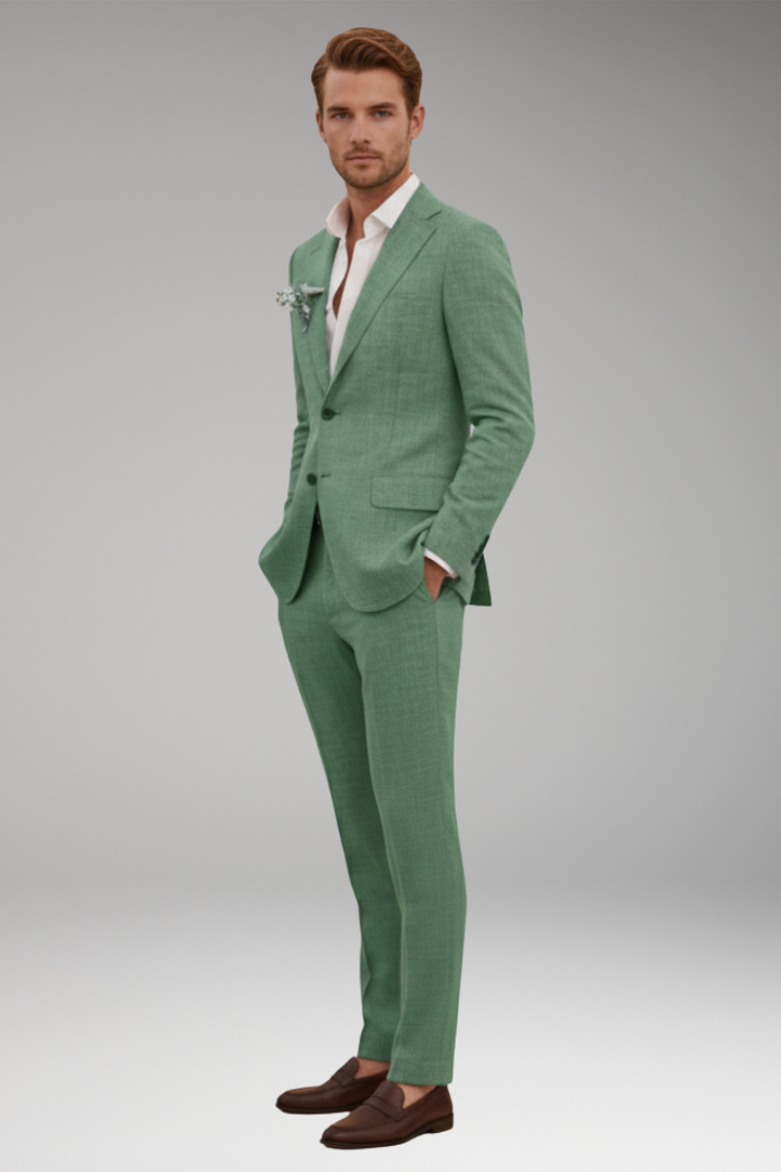 Men's Two-Piece Suit with Jacket and Trousers