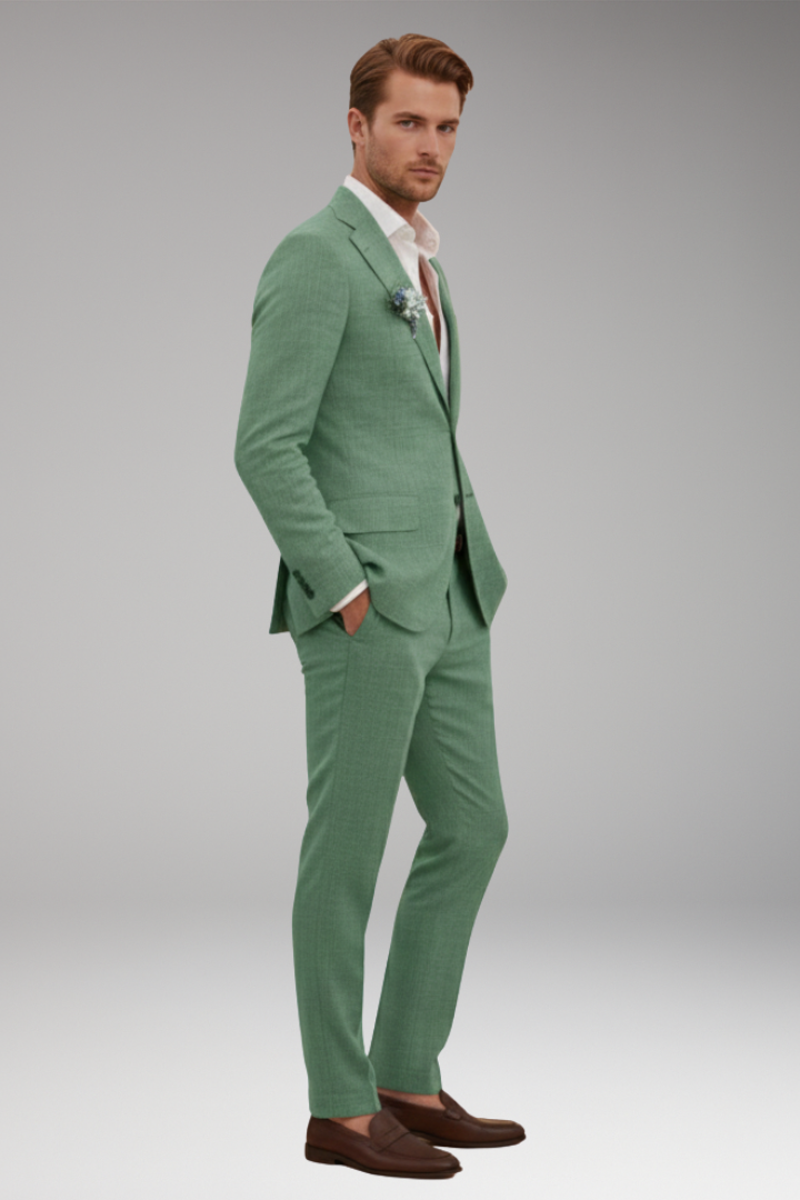 Men's Two-Piece Suit with Jacket and Trousers