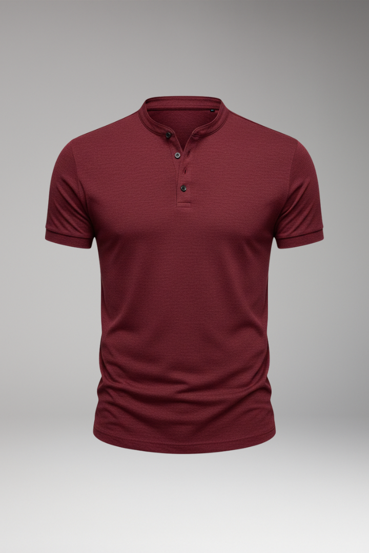 Men's Polo Shirt with Collared Neck and Button Placket