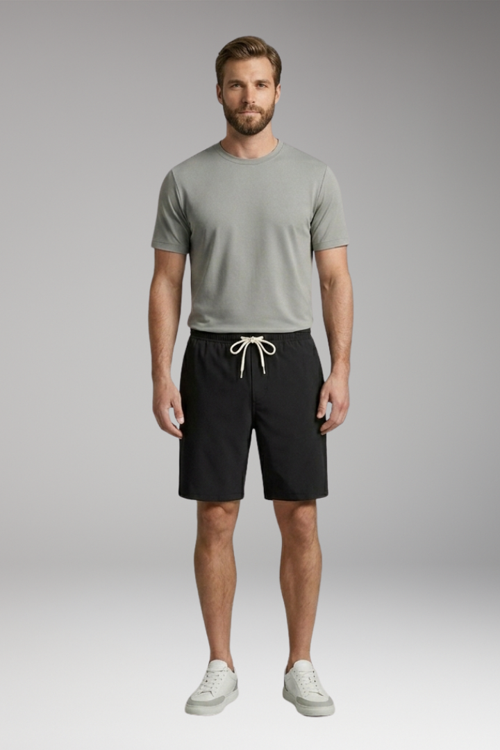Men's Shorts with Drawstring Waistband and Side Pockets