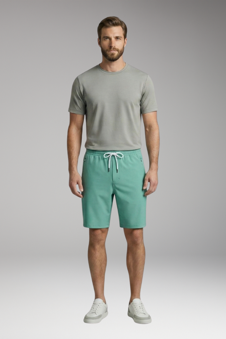 Men's Shorts with Drawstring Waistband and Side Pockets