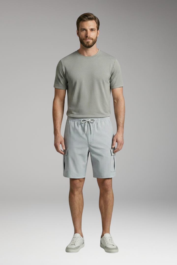 Men's Shorts with Drawstring Waistband and Side Pockets