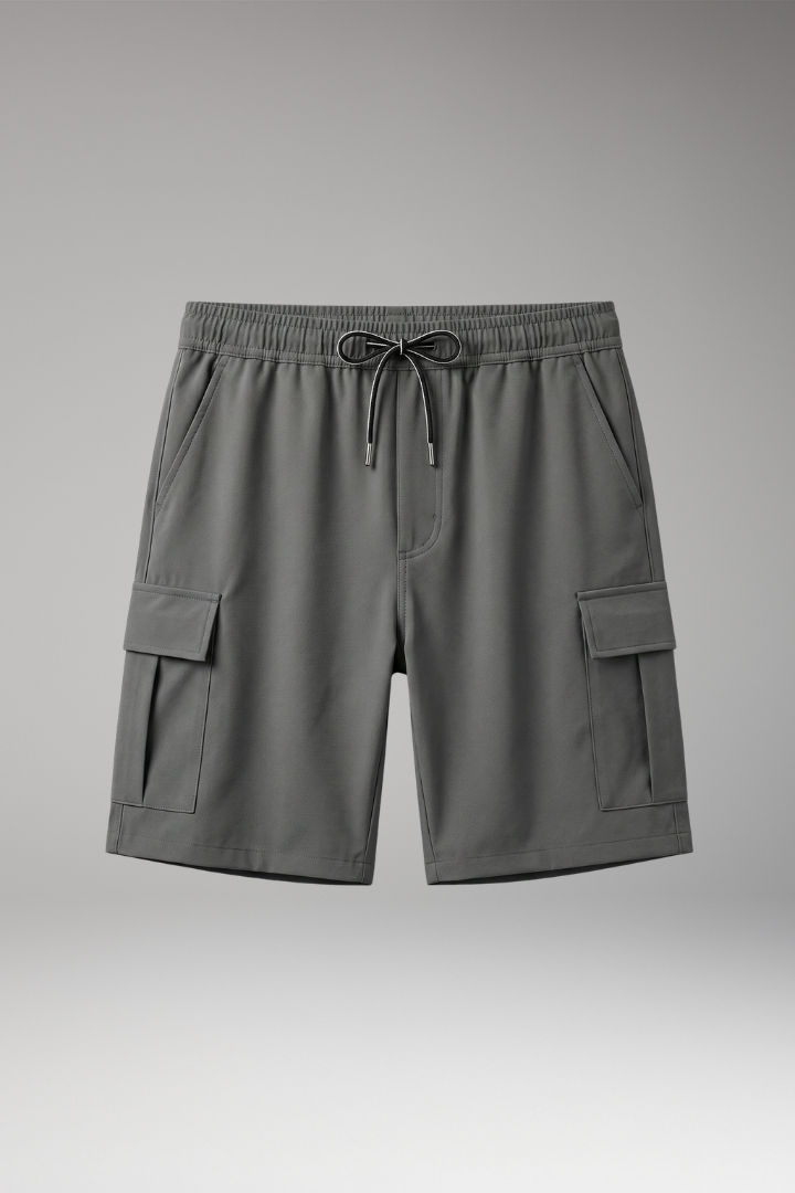 Men's Shorts with Drawstring Waistband and Side Pockets