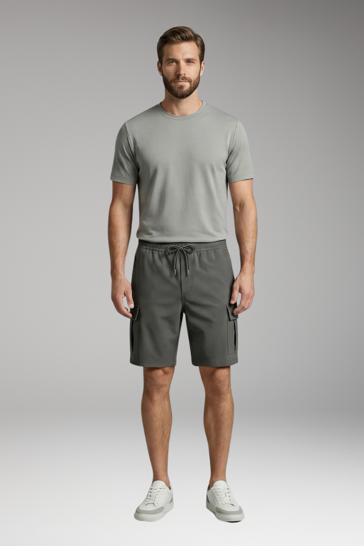 Men's Shorts with Drawstring Waistband and Side Pockets