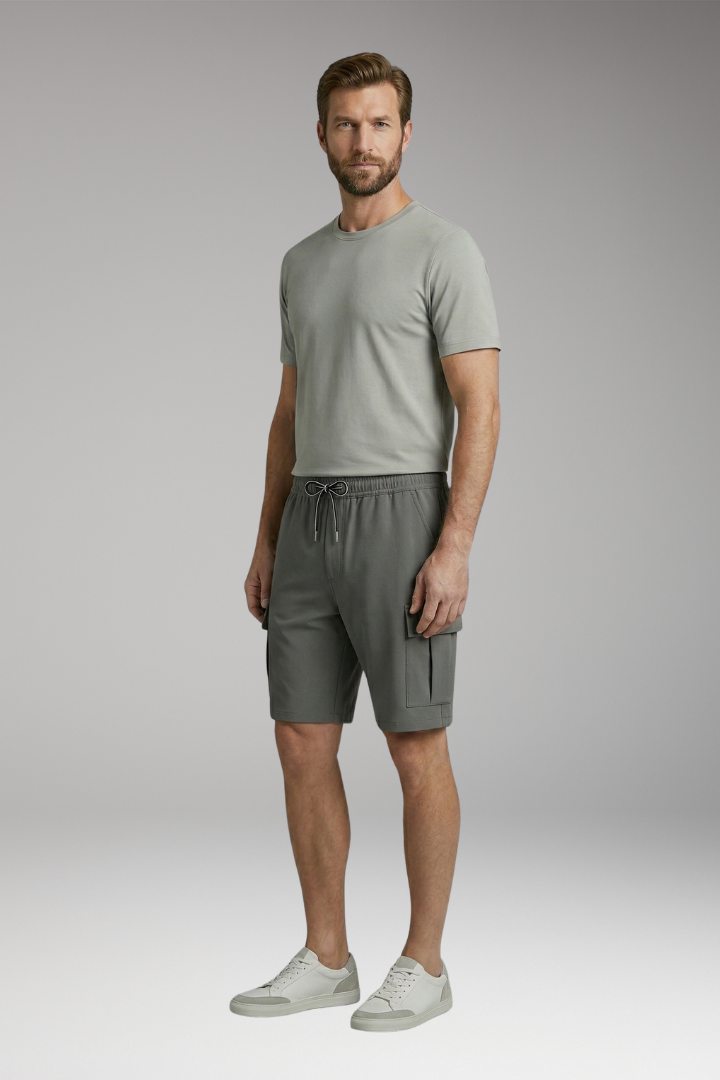 Men's Shorts with Drawstring Waistband and Side Pockets