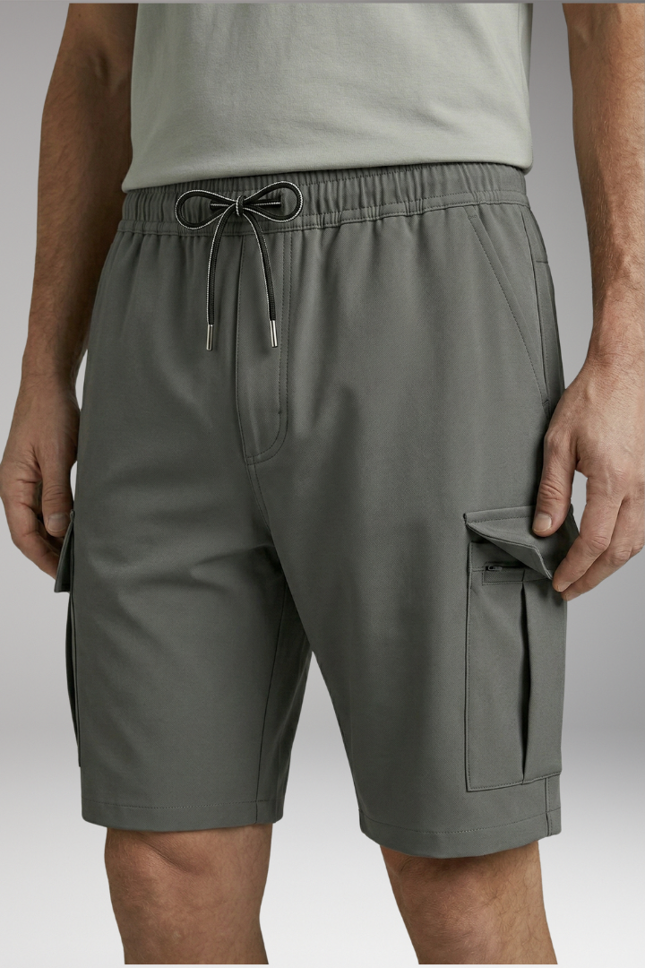 Men's Shorts with Drawstring Waistband and Side Pockets