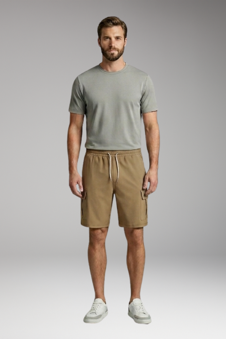 Men's Shorts with Drawstring Waistband and Side Pockets