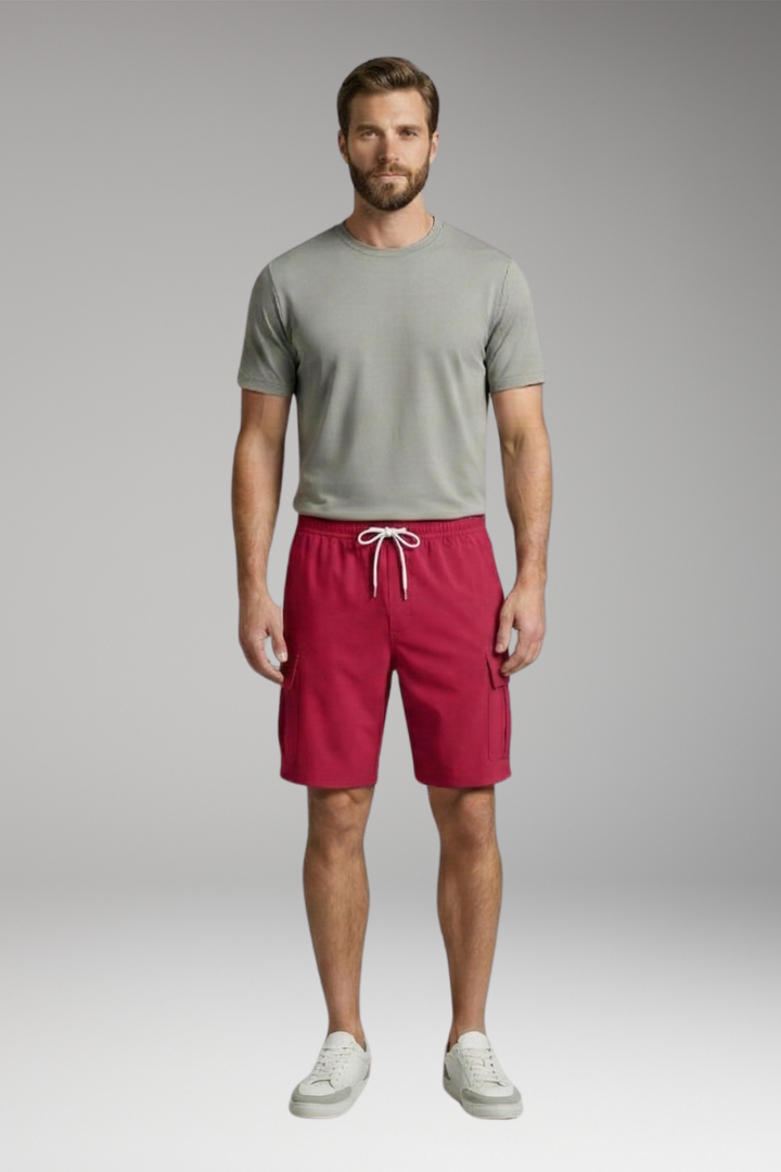 Men's Shorts with Drawstring Waistband and Side Pockets