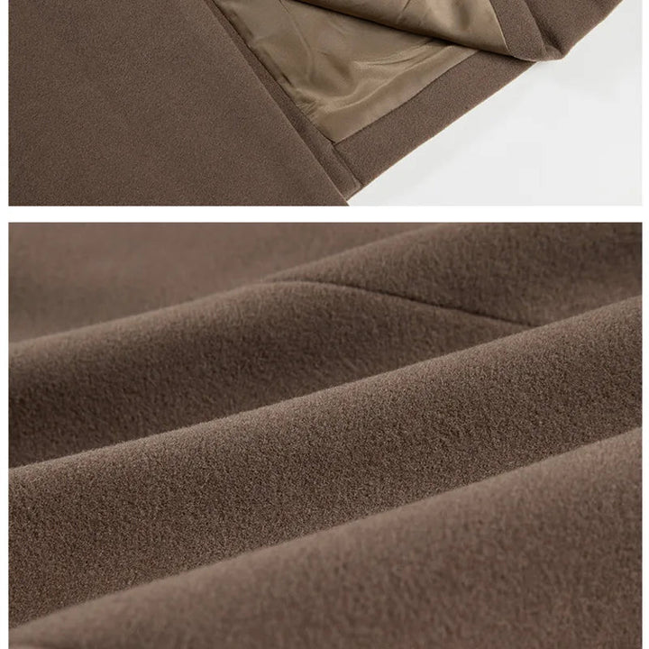 Men's Double-Breasted Overcoat Mid-Length Notch Lapel