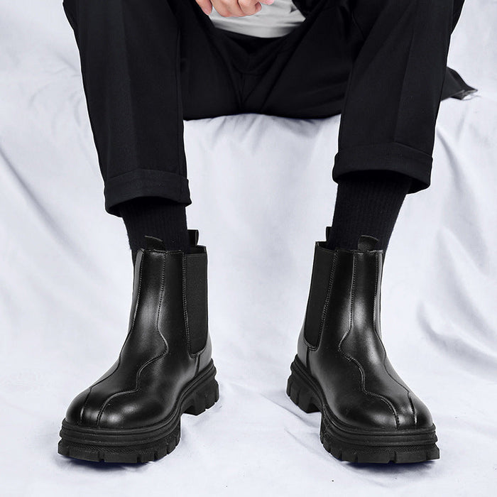 Men's Platform Chelsea Boots with Chunky Sole