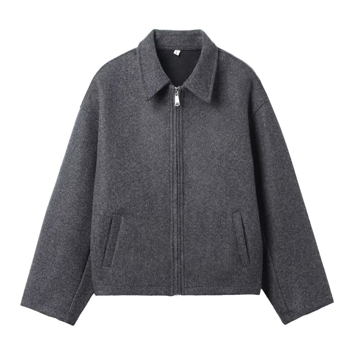 Women's Collared Zip Jacket with Side Pockets