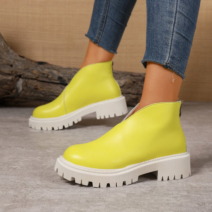 Women's Platform Chelsea Boots with Chunky Lug Sole