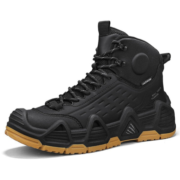 Men's Lace-Up Hiking Boots with Rugged Tread and Ankle Support
