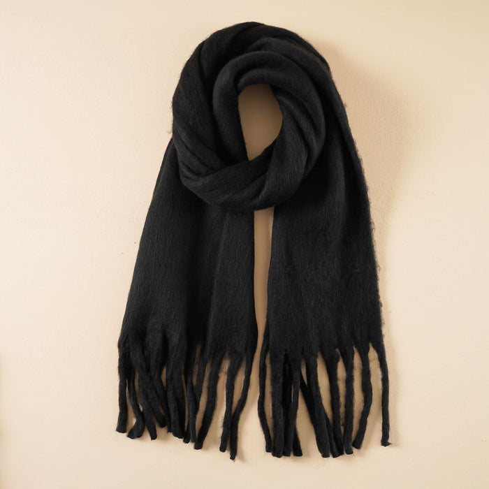 Soft Knit Scarf with Fringe Detail for Cold Weather