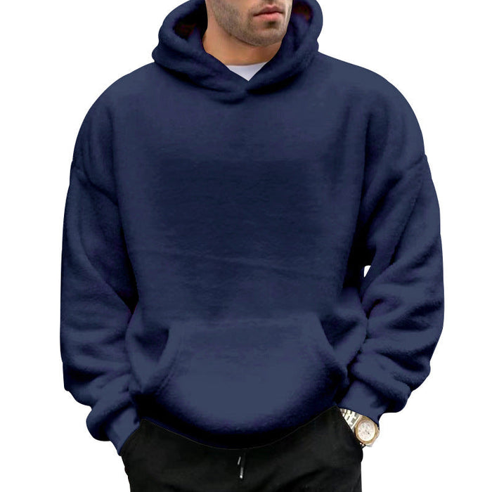 Men's Oversized Teddy Fleece Hoodie Kangaroo Pocket
