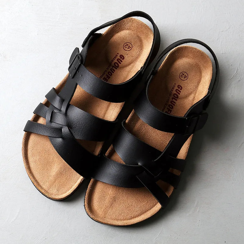 Men's Orthopedic Sandals with Adjustable Straps and Textured Sole