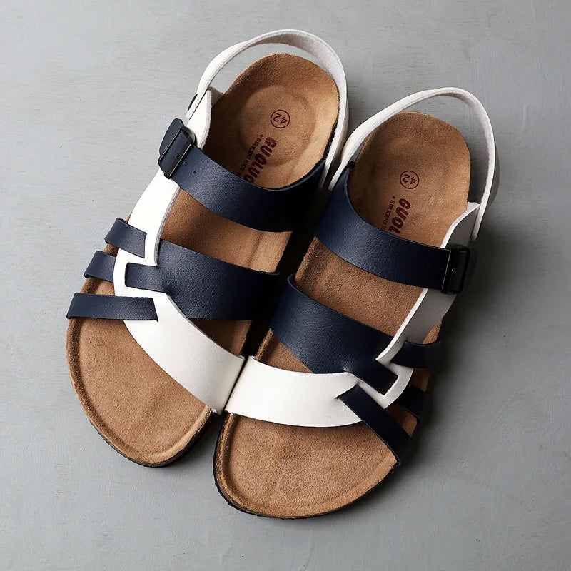 Men's Orthopedic Sandals with Adjustable Straps and Textured Sole